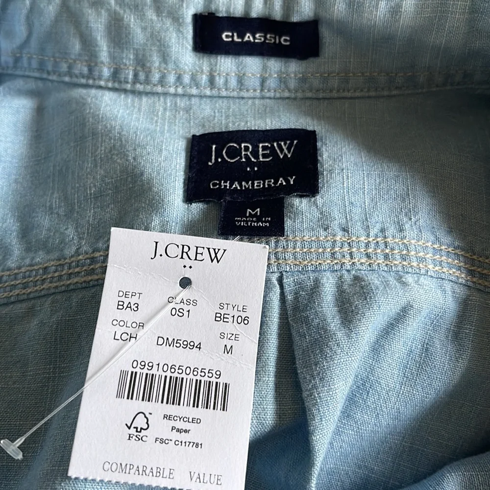 NWT J. Crew blue chambray shirt